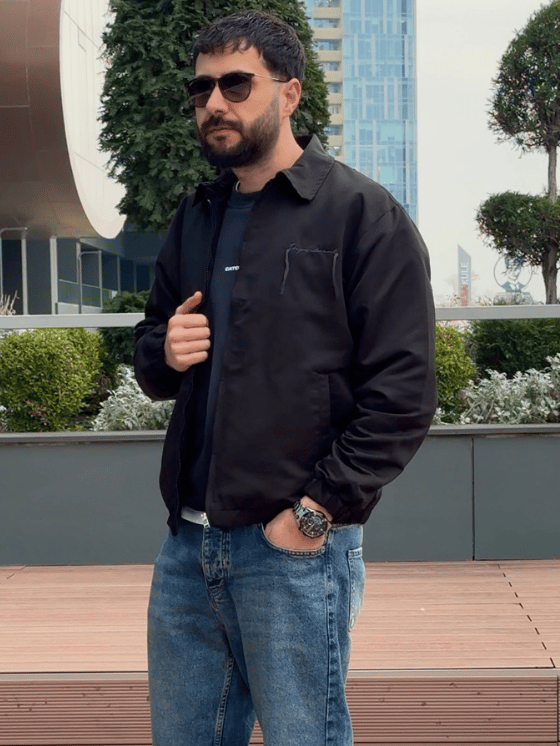 Premium Kalite Fermuarlı Mevsimlik Ceket- SİYAH/ CKT01