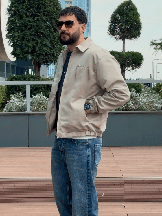 Premium Kalite Fermuarlı Mevsimlik Ceket/TAŞ GRİ-CKT01