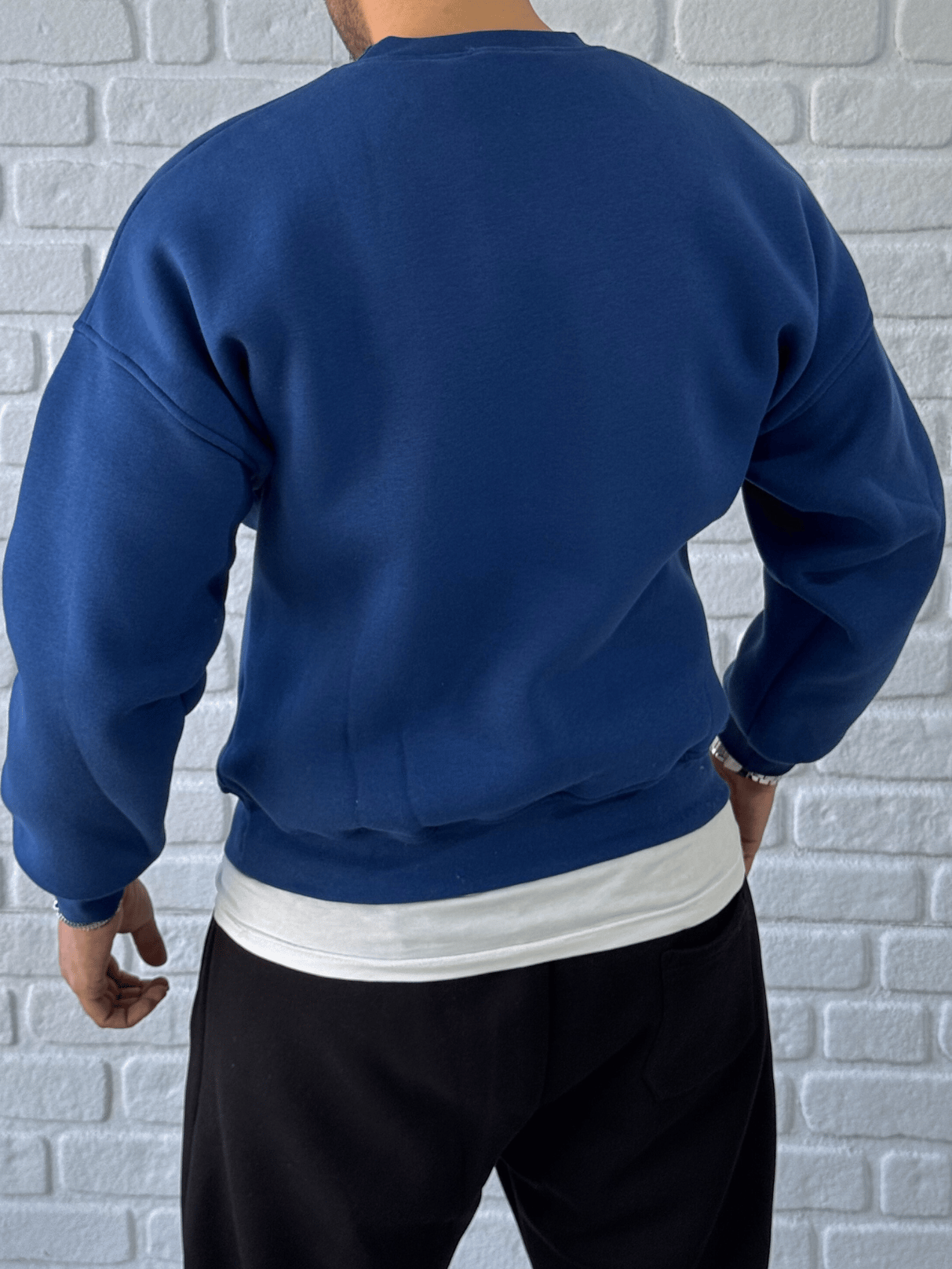 Premium Kalite Oversize Kalıp Basic Sweatshirt/MAVİ-SWTB01