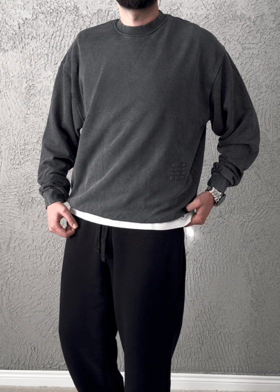 Premium Kalite Oversize Kalıp Sweatshirt/ ANTRASİT GRİ- YKM05