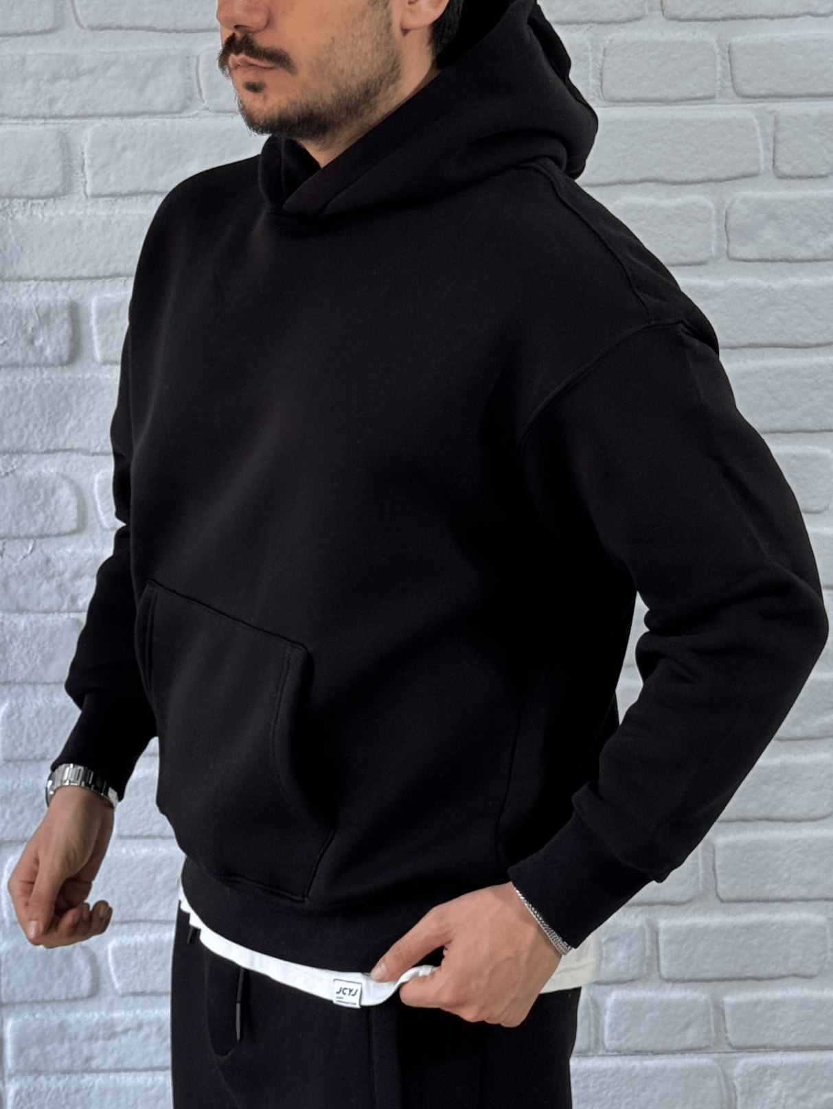 Premium Kalite Oversize Kalıp Yüksek Kaliteli Basic Sweatshirt-SİYAH/SWT5