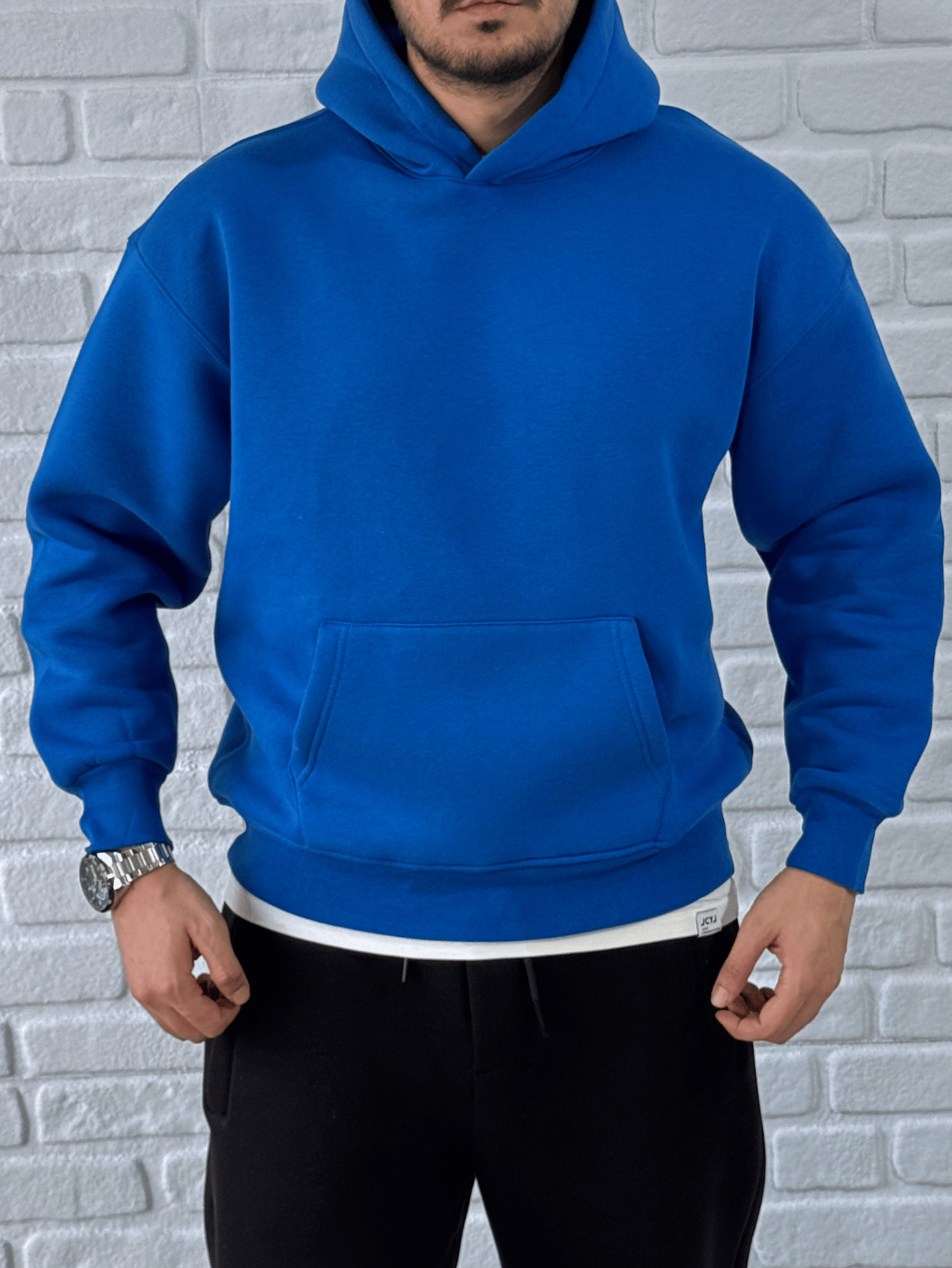Premium Kalite Oversize Kalıp Yüksek Kaliteli Basic Sweatshirt-MAVİ/SWT5