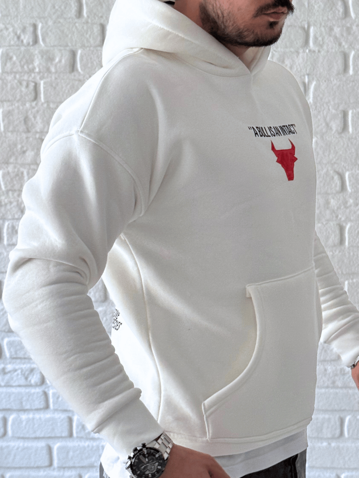 Premium Kalite Oversize Kalıp Yüksek Kaliteli Baskı Sweatshirt- Beyaz/ SWT01