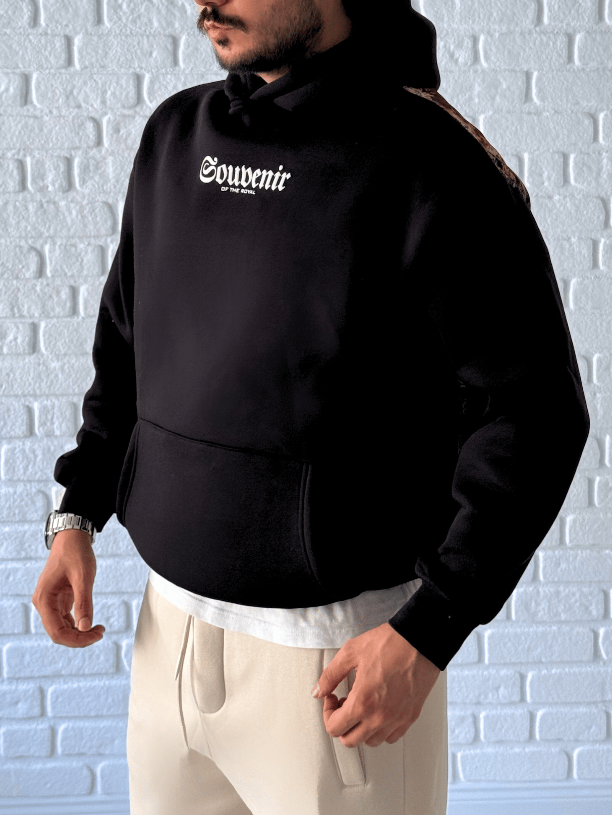 Premium Kalite Oversize Kalıp Yüksek Kaliteli Baskı Sweatshirt- Siyah / SWT02