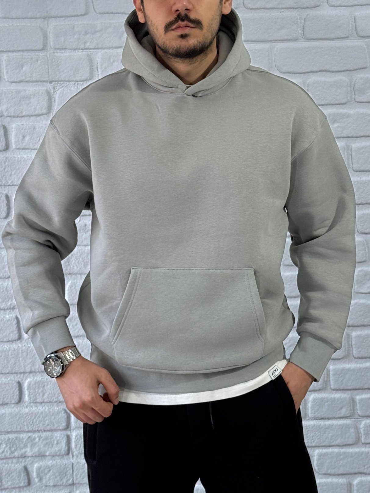Premium Kalite Oversize Kalıp Yüksek Kaliteli Basic Sweatshirt-GRİ/SWT5