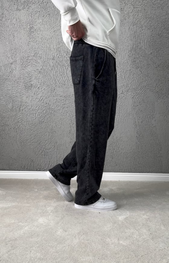 Premium Kalite Yıkamalı Baggy Eşofman Altı/ ANTRASİT GRİ - YKM06