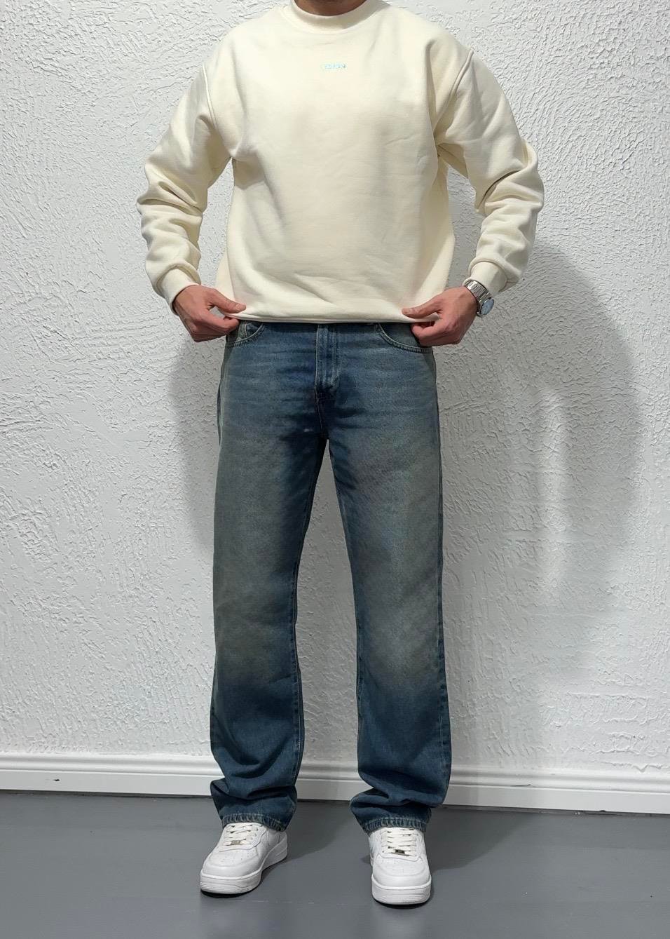 TAŞLAMALI BAGGY JEAN / MAVİ - GRJ11