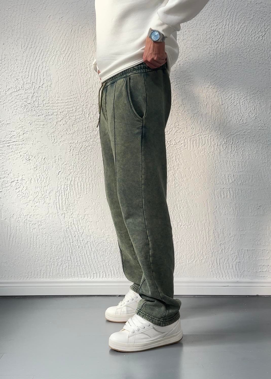 Yeni Sezon Baggy Eşofman Altı /  Koyu Yeşil - KPS09