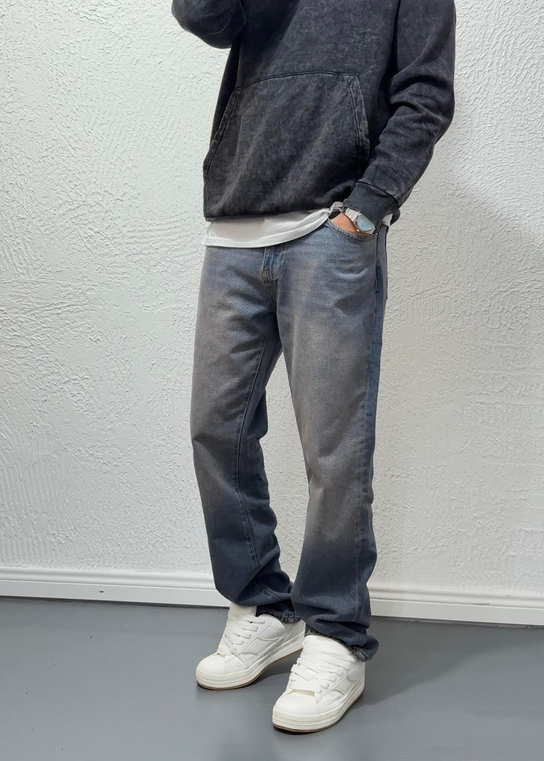 Yeni Sezon Baggy Jean / Açık Mavi Taşlamalı - GRJ08 