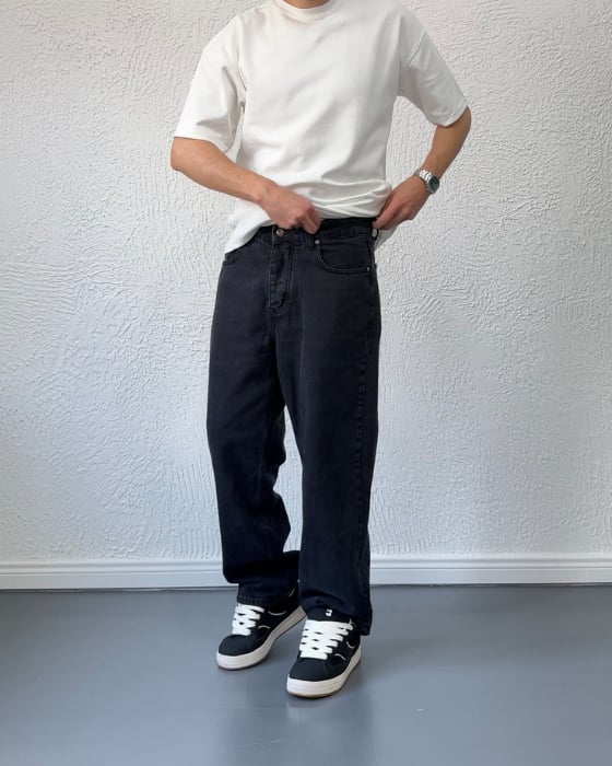 Yeni Sezon Giesto Retro Baggy  Jean / Siyah - GST02