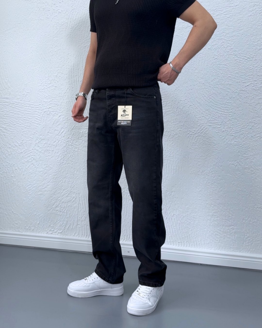Yeni Sezon Siyah Baggy Jean / KPS03