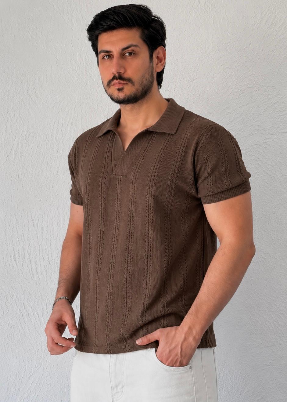 Yeni Sezon Yüksek Kalite Örme Triko - Kahve / TRK01