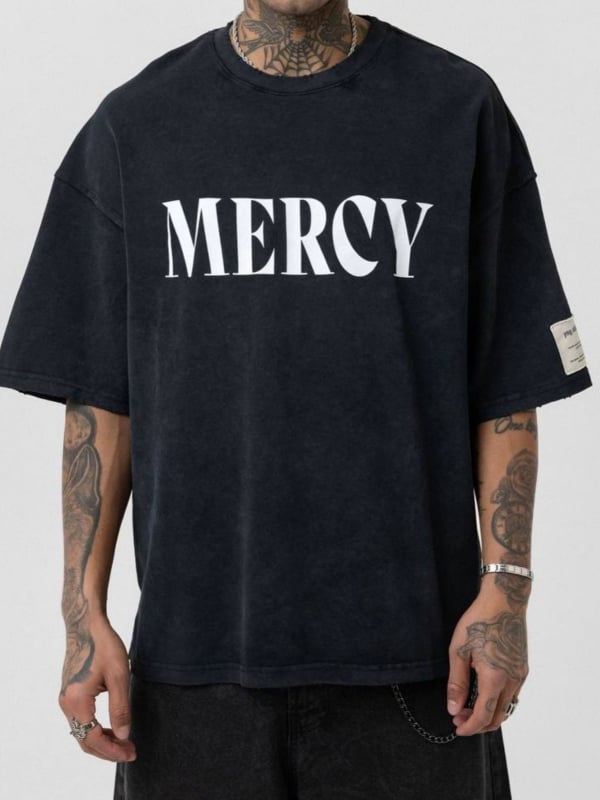 Yeni Sezon Yüksek Kaliteli Baskı Oversize T-shirt / Siyah - TSH04