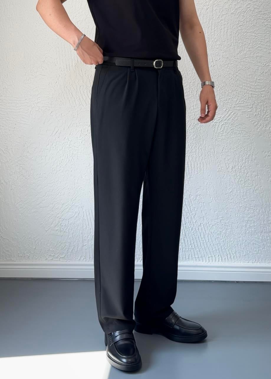 Yüksek Kalite Baggy Kumaş Pantolon / SİYAH- KMS02