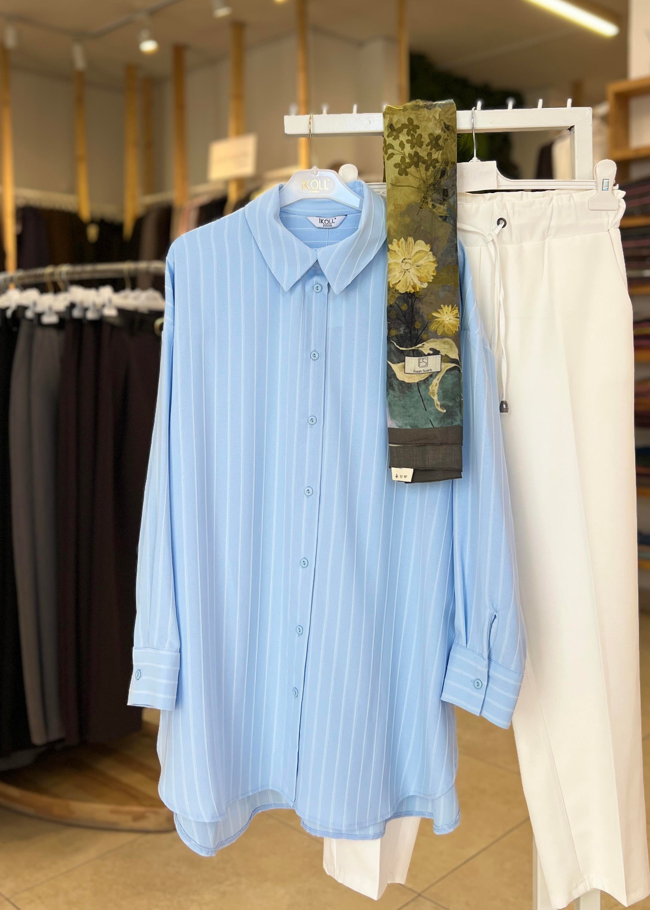  ÇİZGİLİ BASİC  GÖMLEK 