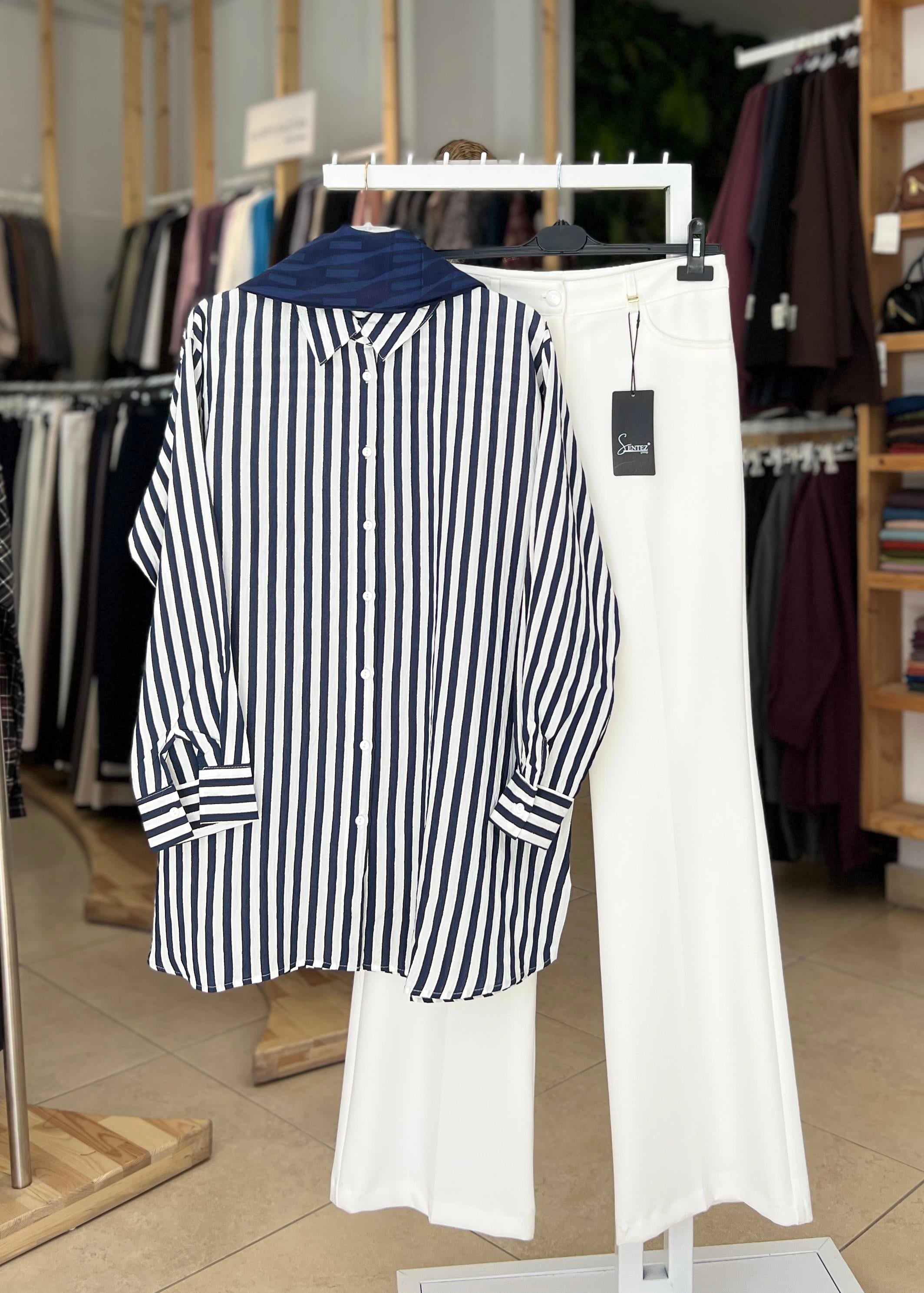  SİMLİ ÇİZGİLİ GÖMLEK