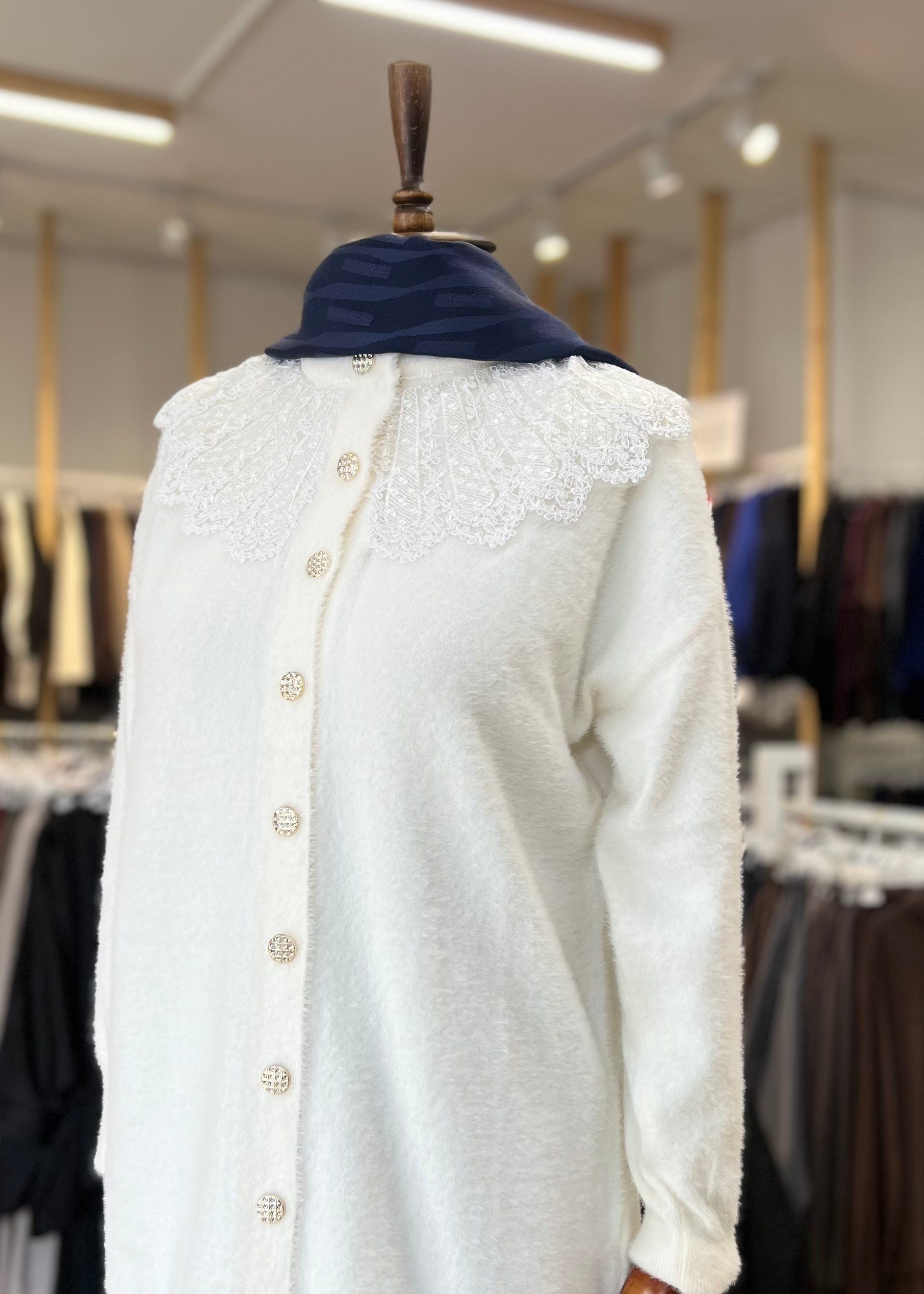 ANGORA KUMAŞ BEBE YAKA CEKET