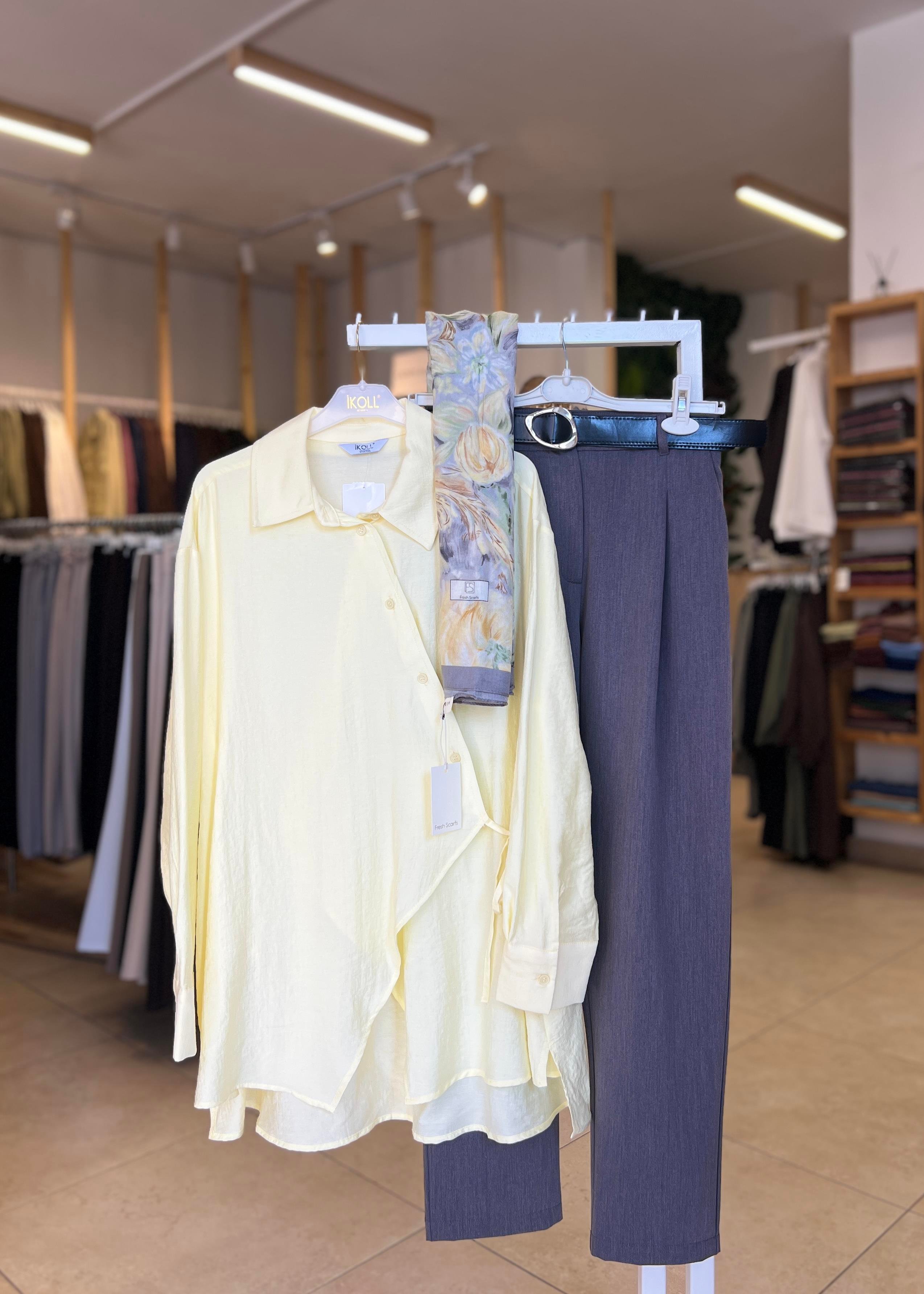 ASİMETRİK BAĞLAMALI GÖMLEK