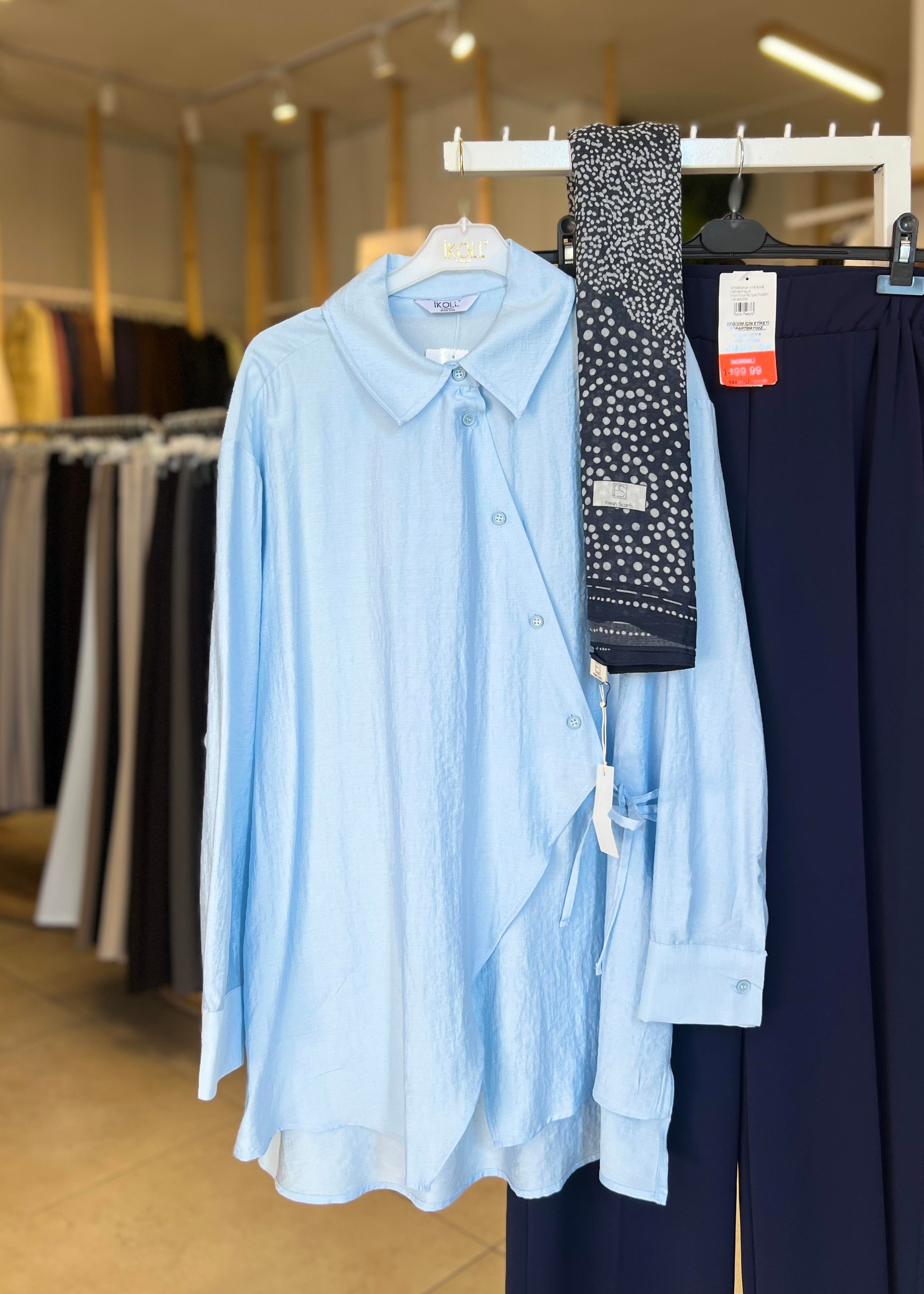 ASİMETRİK BAĞLAMALI GÖMLEK