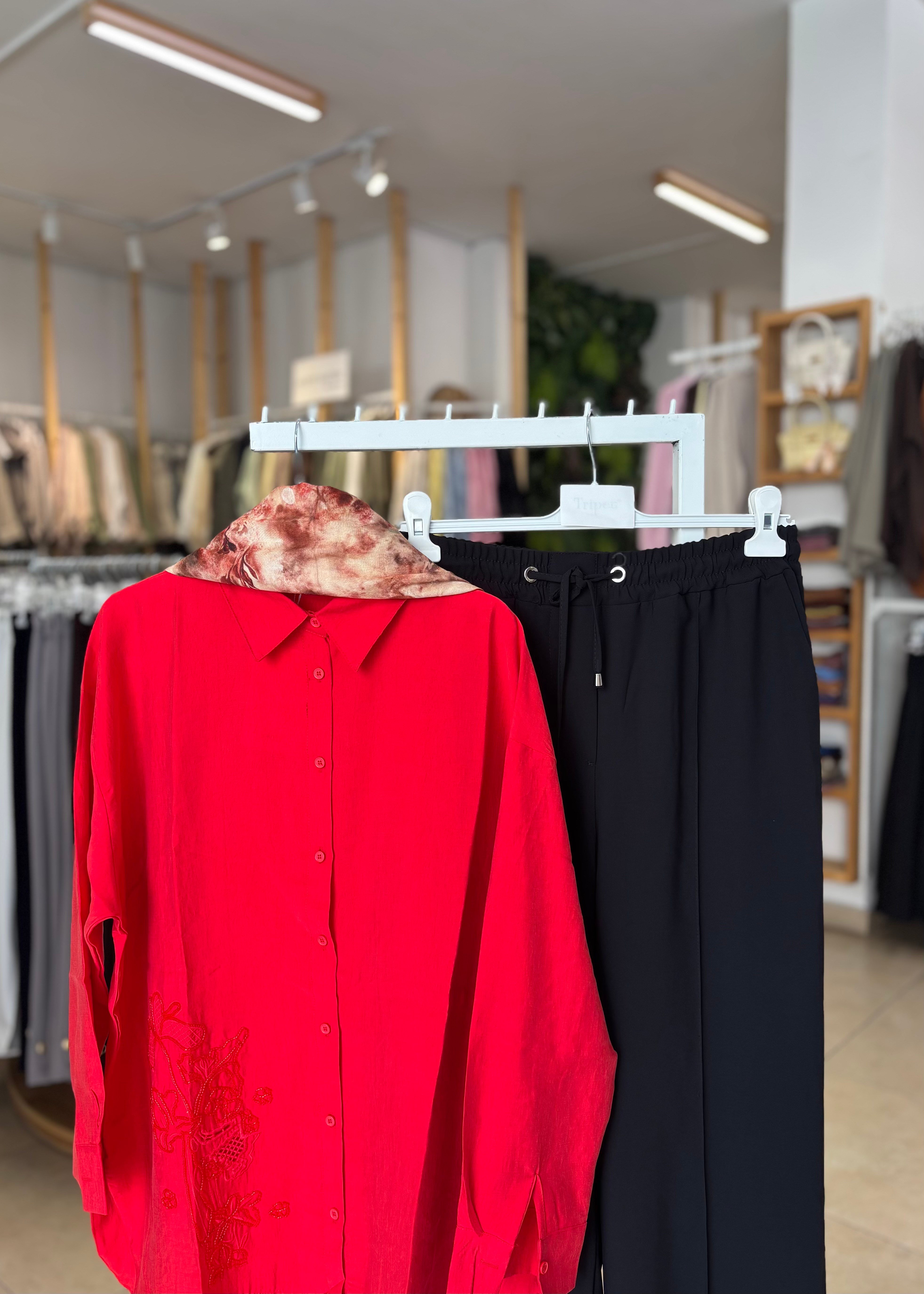 BELİ LASTİKLİ YAZLIK PANTOLON