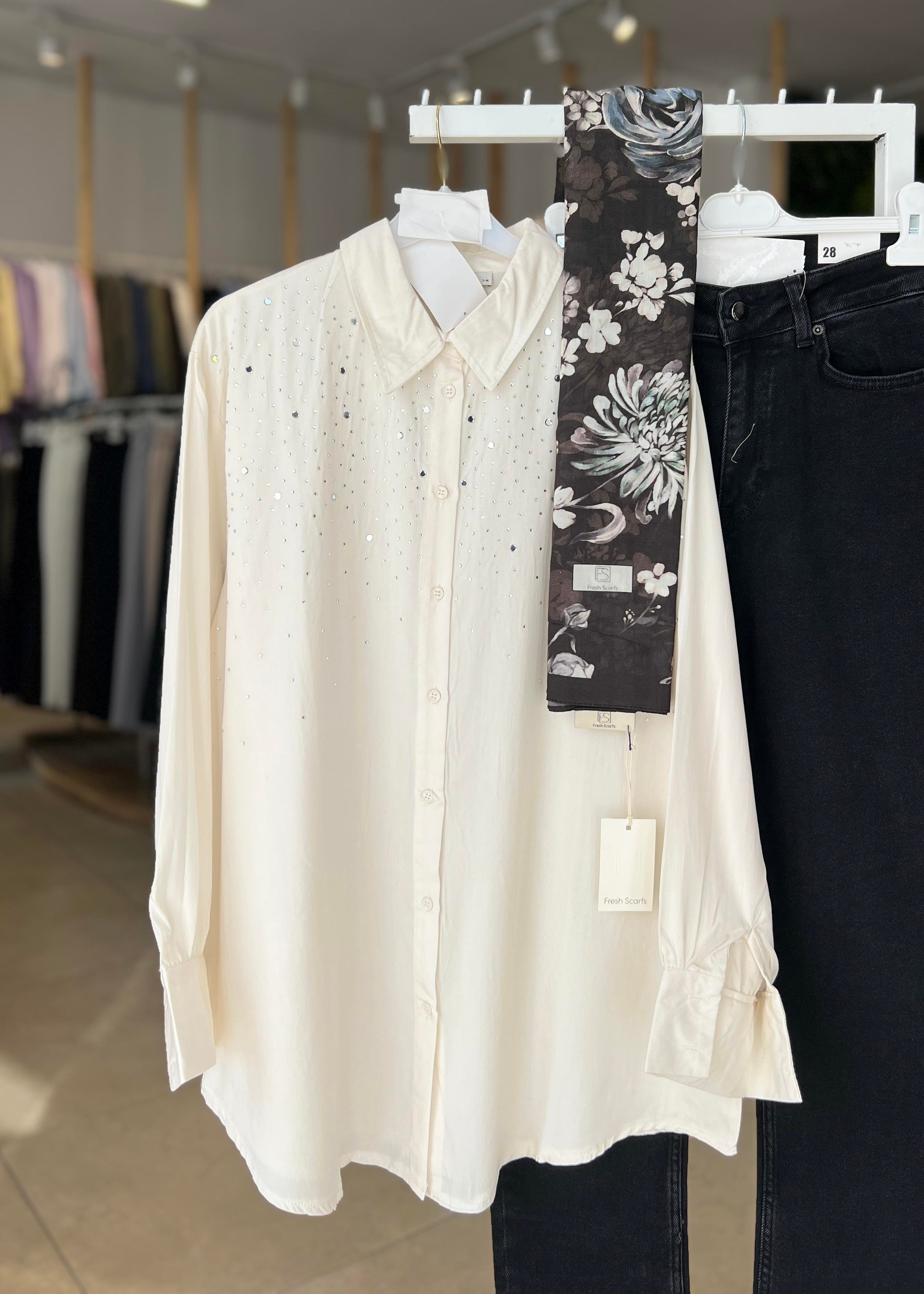 TAŞ DETAYLI GÖMLEK