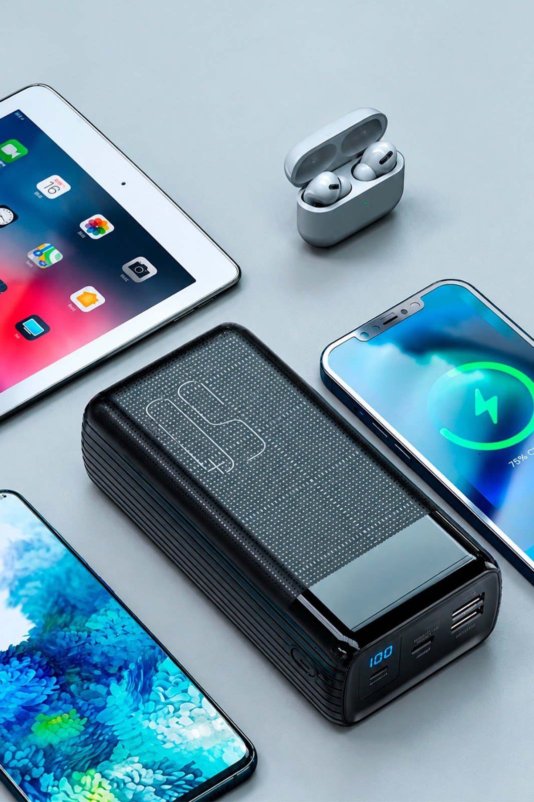50.000 MAH POWERBANK TAŞINABİLİR HIZLI ŞARJ DİJİTAL EKRANLI 22.5 W A24Q