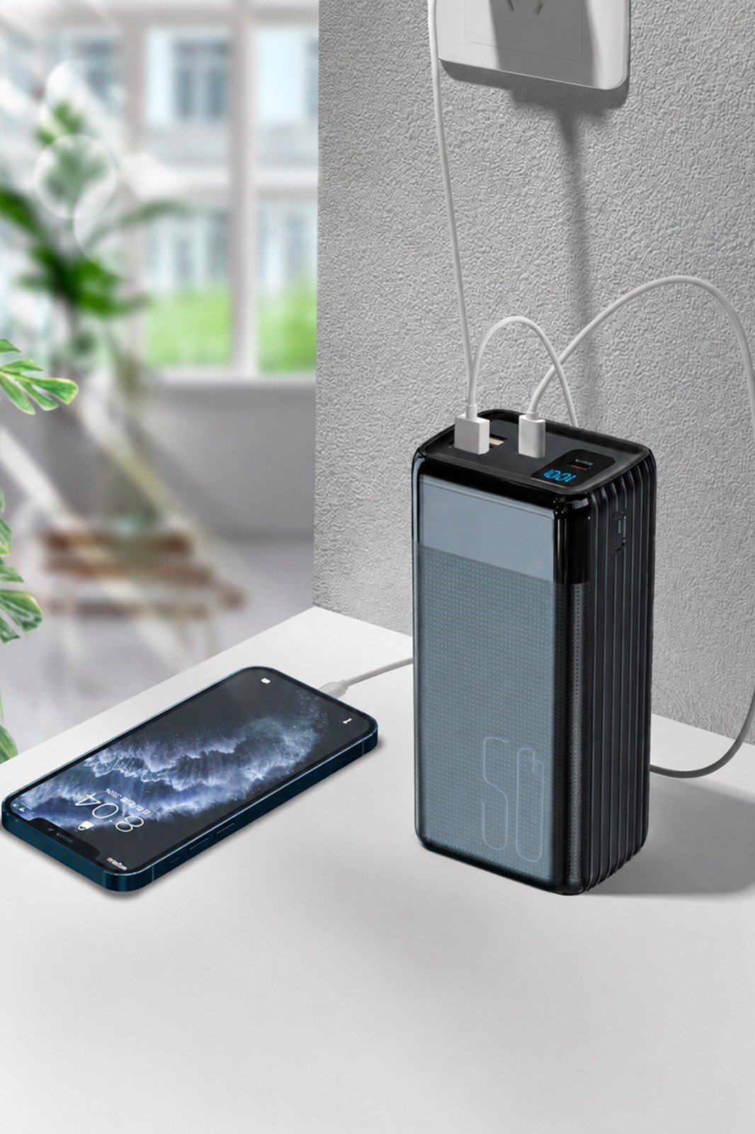 50.000 MAH POWERBANK TAŞINABİLİR HIZLI ŞARJ DİJİTAL EKRANLI 22.5 W A24Q