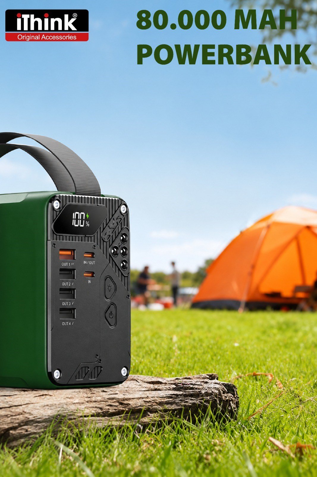 80.000 mAh POWERBANK HIZLI ŞARJ TAŞINABİLİR TYPE-C KAMP TİPİ LED IŞIKLI ŞARJ İSTASYONU A49Q