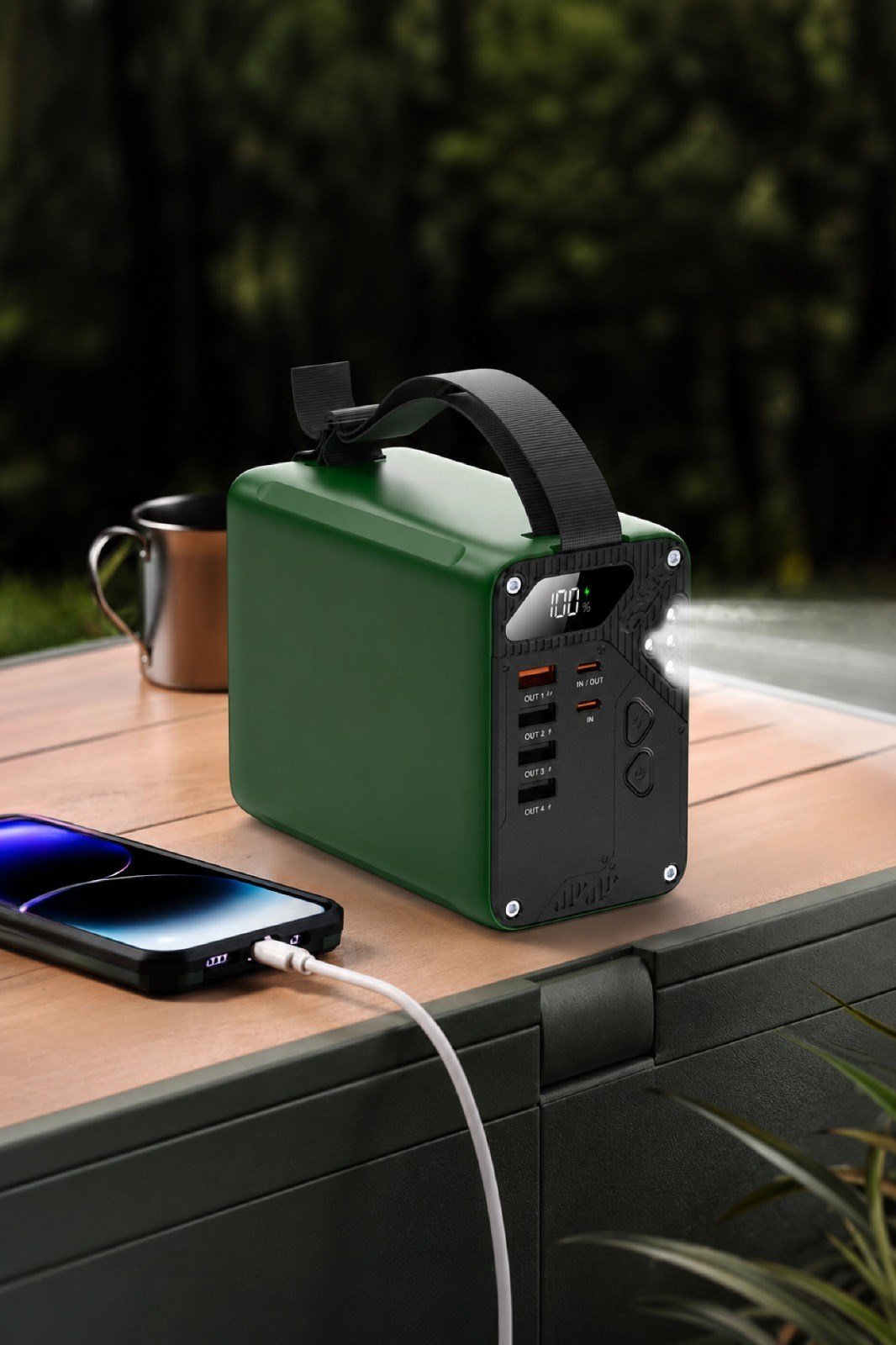 80.000 mAh POWERBANK HIZLI ŞARJ TAŞINABİLİR TYPE-C KAMP TİPİ LED IŞIKLI ŞARJ İSTASYONU A49Q