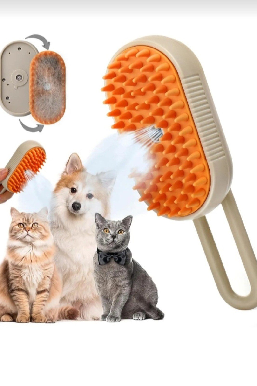 BUHARLI EVCİL HAYVAN TARAĞI KEDİ KÖPEK SİLİKONLU SAPLI TARAK HY-660