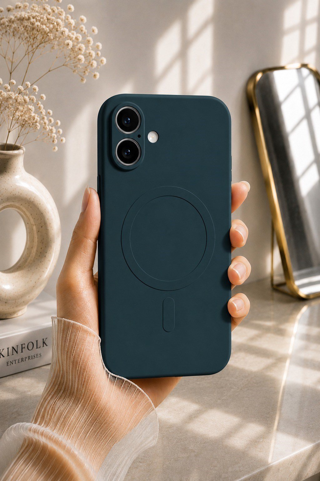 iPHONE 16 PLUS MAGSAFE KAMERA KORUMALI KILIF YEŞİL
