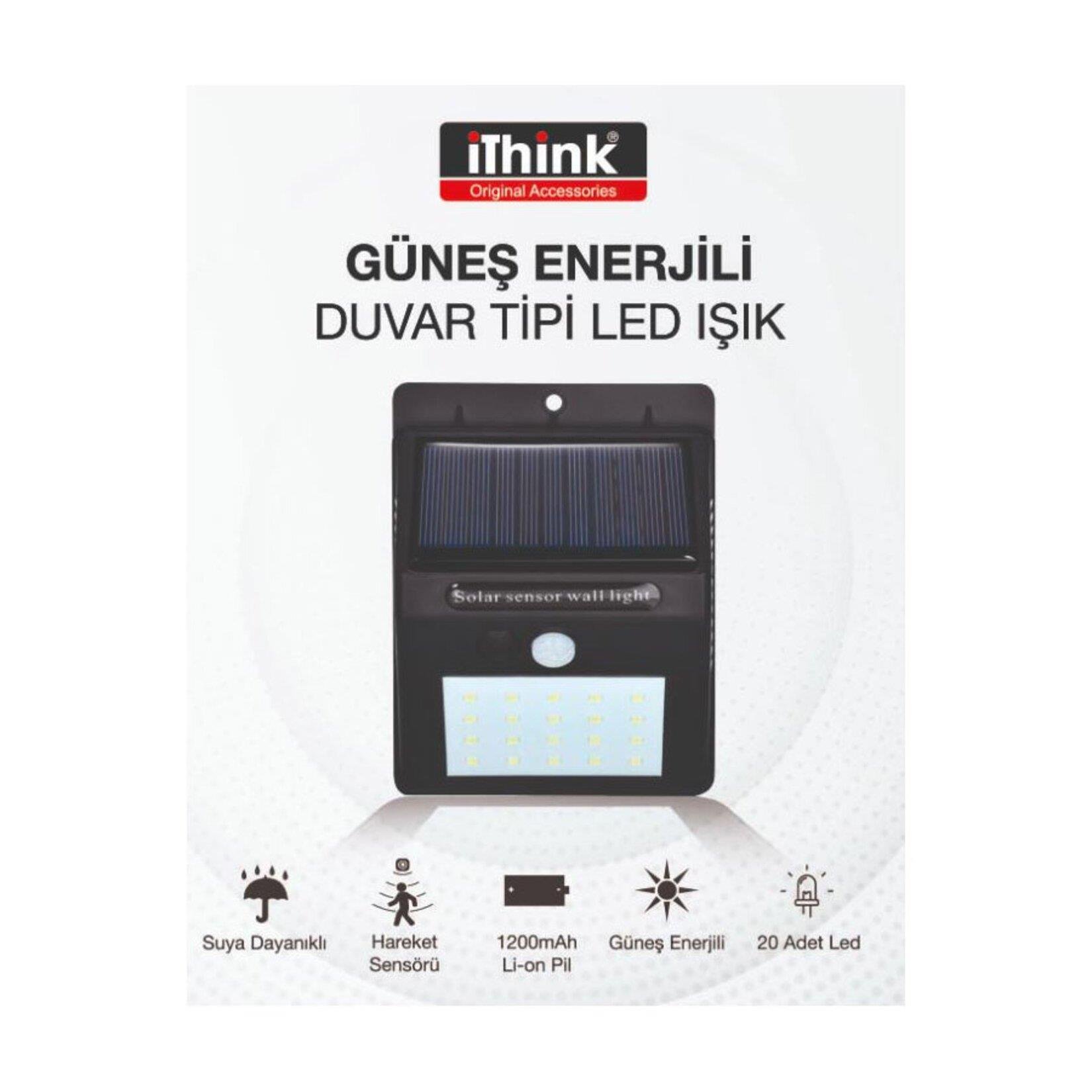 İTHİNK A&B SOLAR HAREKET SENSÖRLÜ DIŞ MEKAN LAMBASI