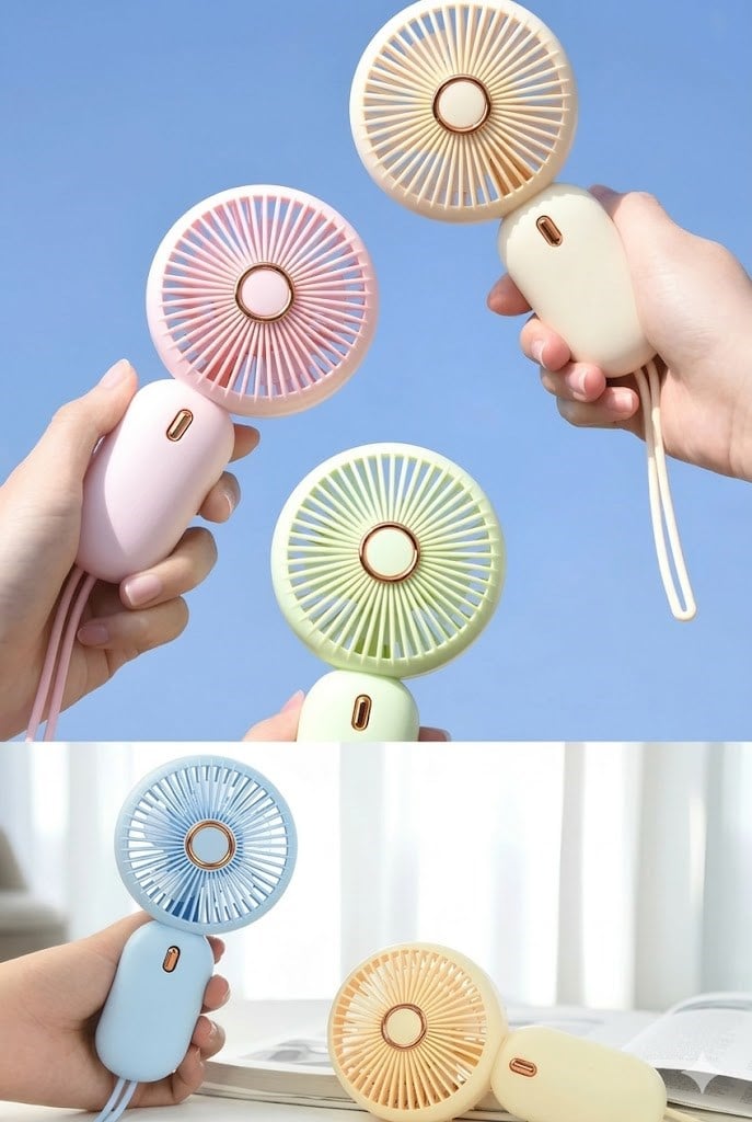 MİNİ TAŞINABİLİR FAN TYPE-C ŞARJLI EL VANTİLATÖRÜ FN-65 SARI