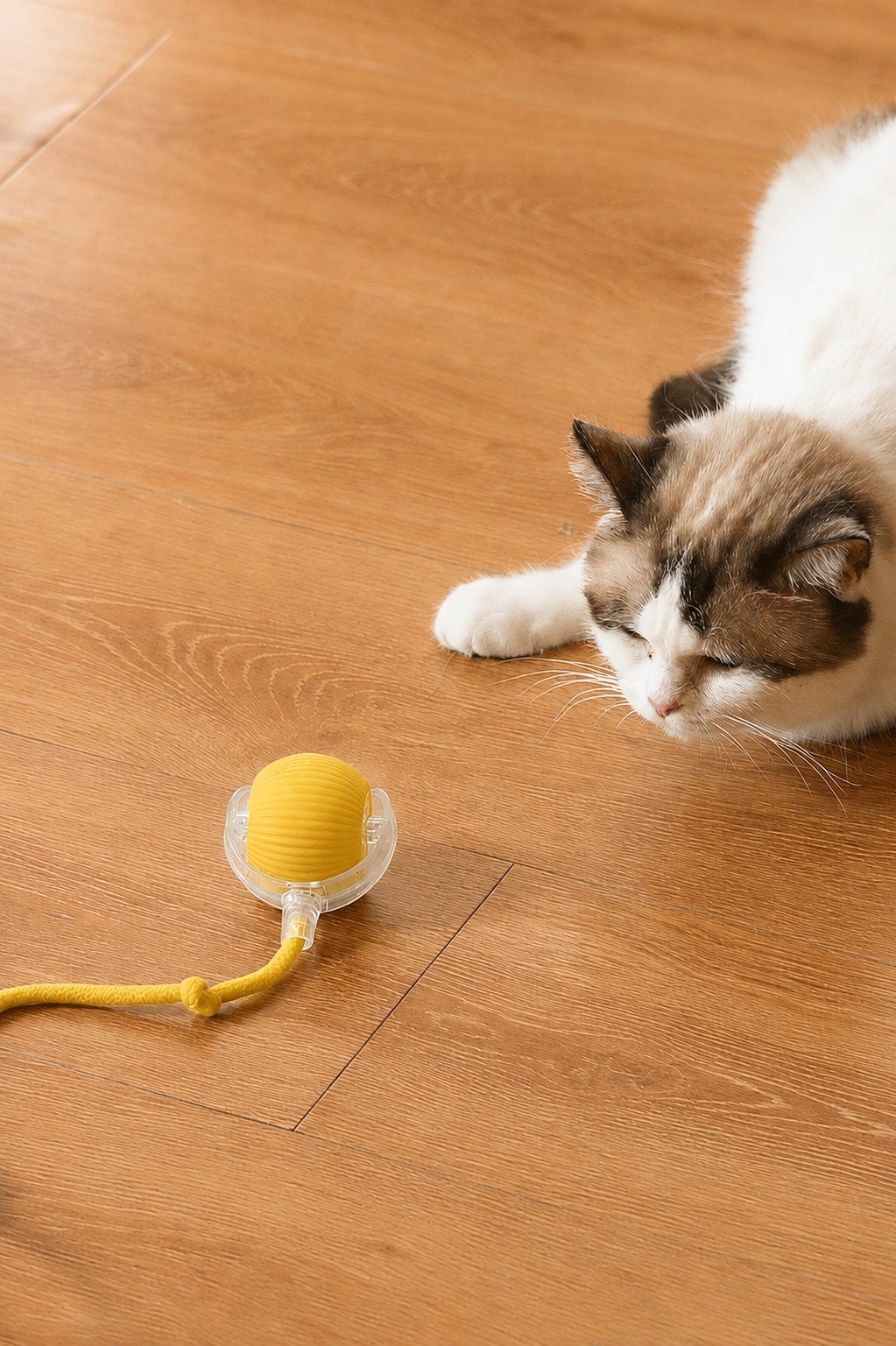 ŞARJLI KEDİ TOPU IŞIKLI HAREKETLİ 3 MODLU KEDİ OYUNCAĞI C02 SARI