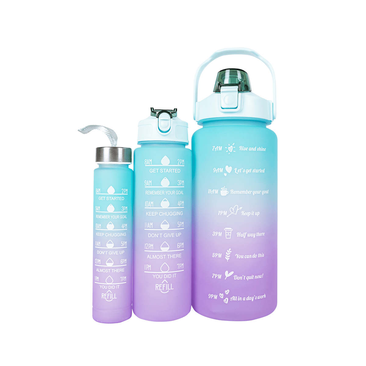 VAESKE 2 LT. 3 İN1 MOTİVASYONEL MATARA (MAVİ-MOR) 