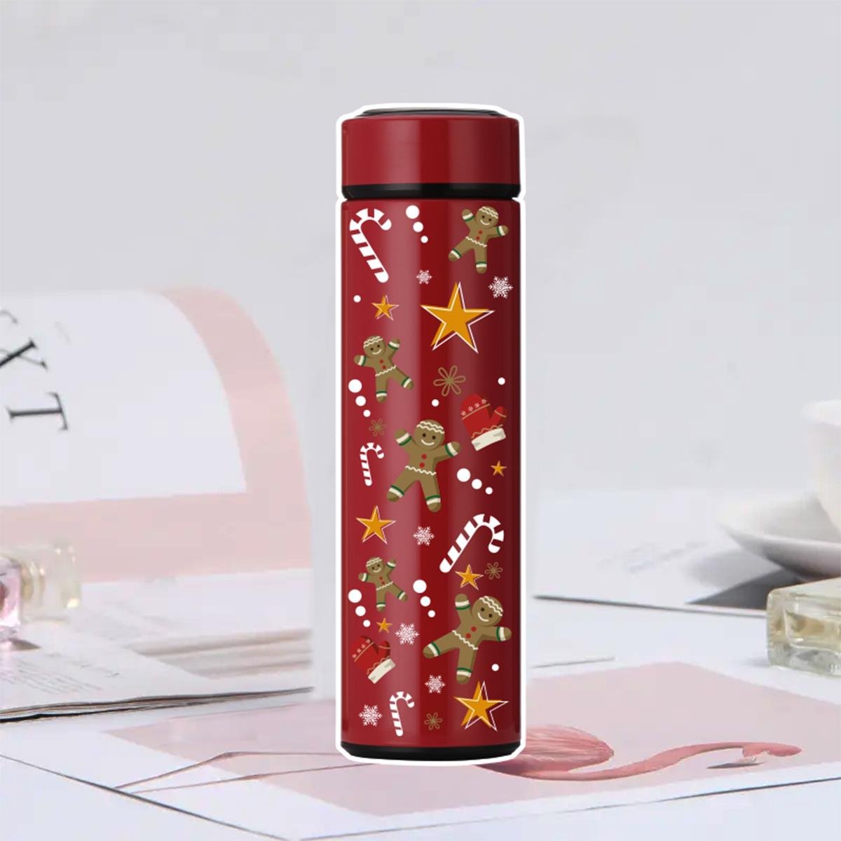 Vaeske 480 ml Yılbaşı Temalı Çelik Termos