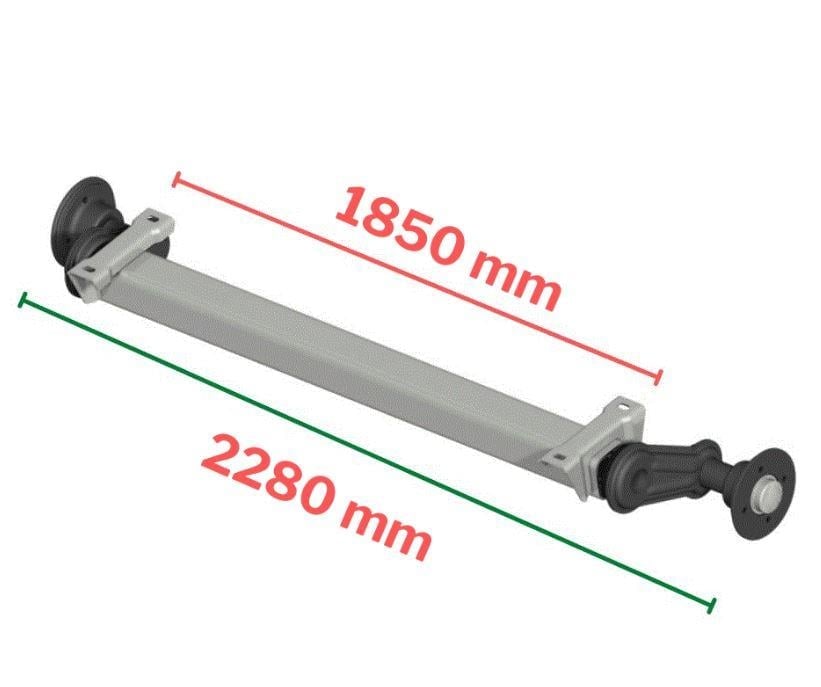 1800 kg Torsiyonlu Aks Frensiz Dingil 1850 mm 5x112