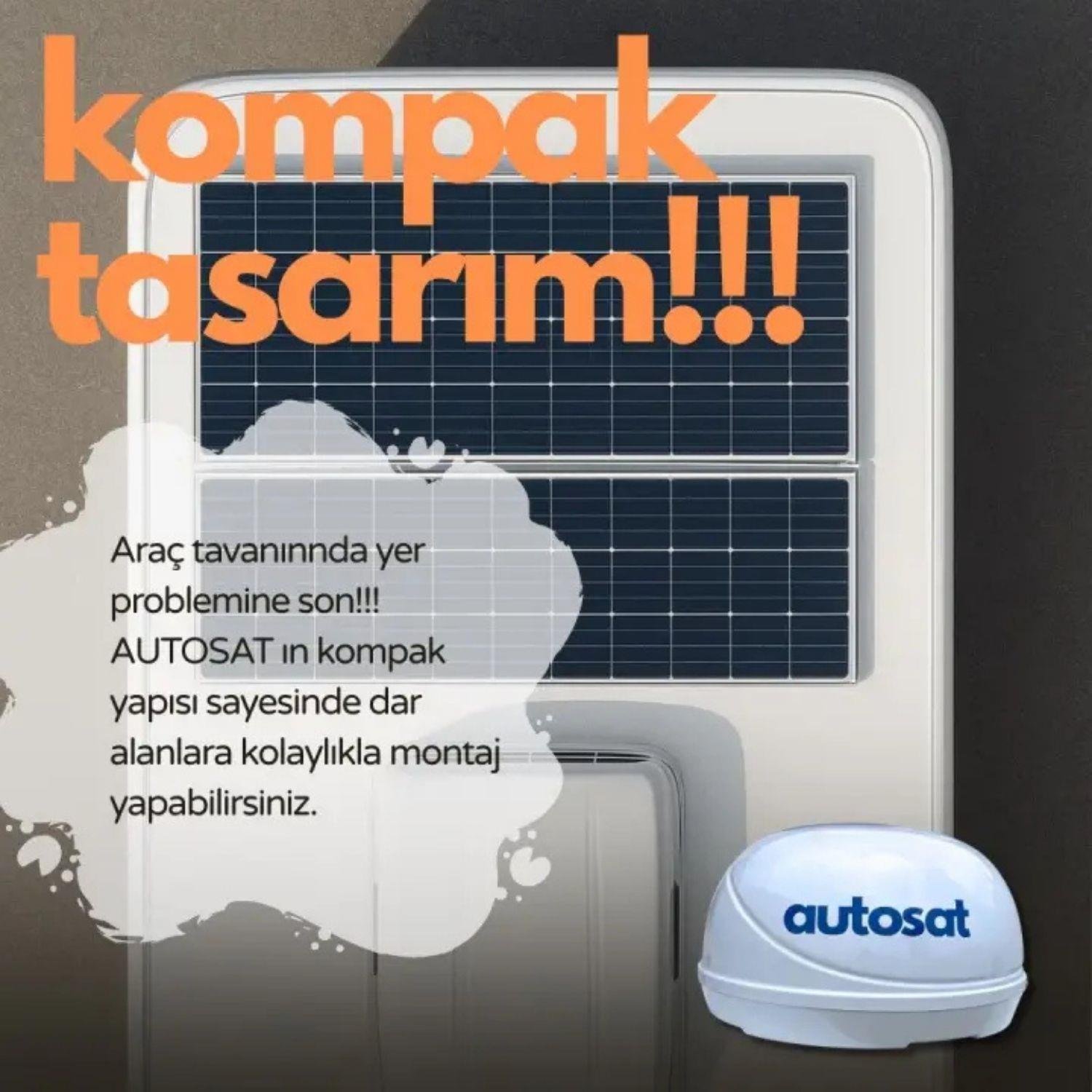Autosat SMA30 Multi 3 Çıkışlı Karavan ve Marin Uyumlu Otomatik Uydu Anteni