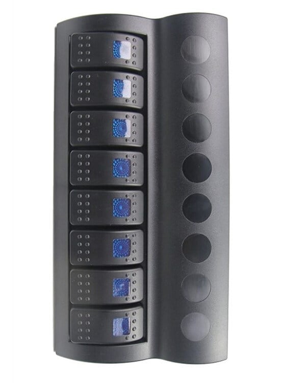 BFY Marin Otomatik Sigortalı Switch Panel, 8 Anahtar, Mavi