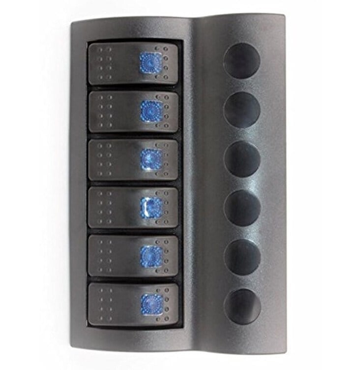 BFY Marin Otomatik Sigortalı Switch Panel, 6 Anahtar, Mavi