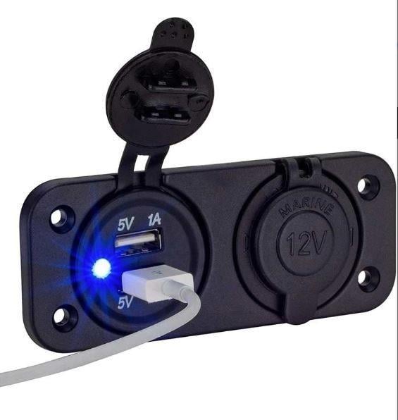 Campasist 12 V ve 2 USB Girişli Soket