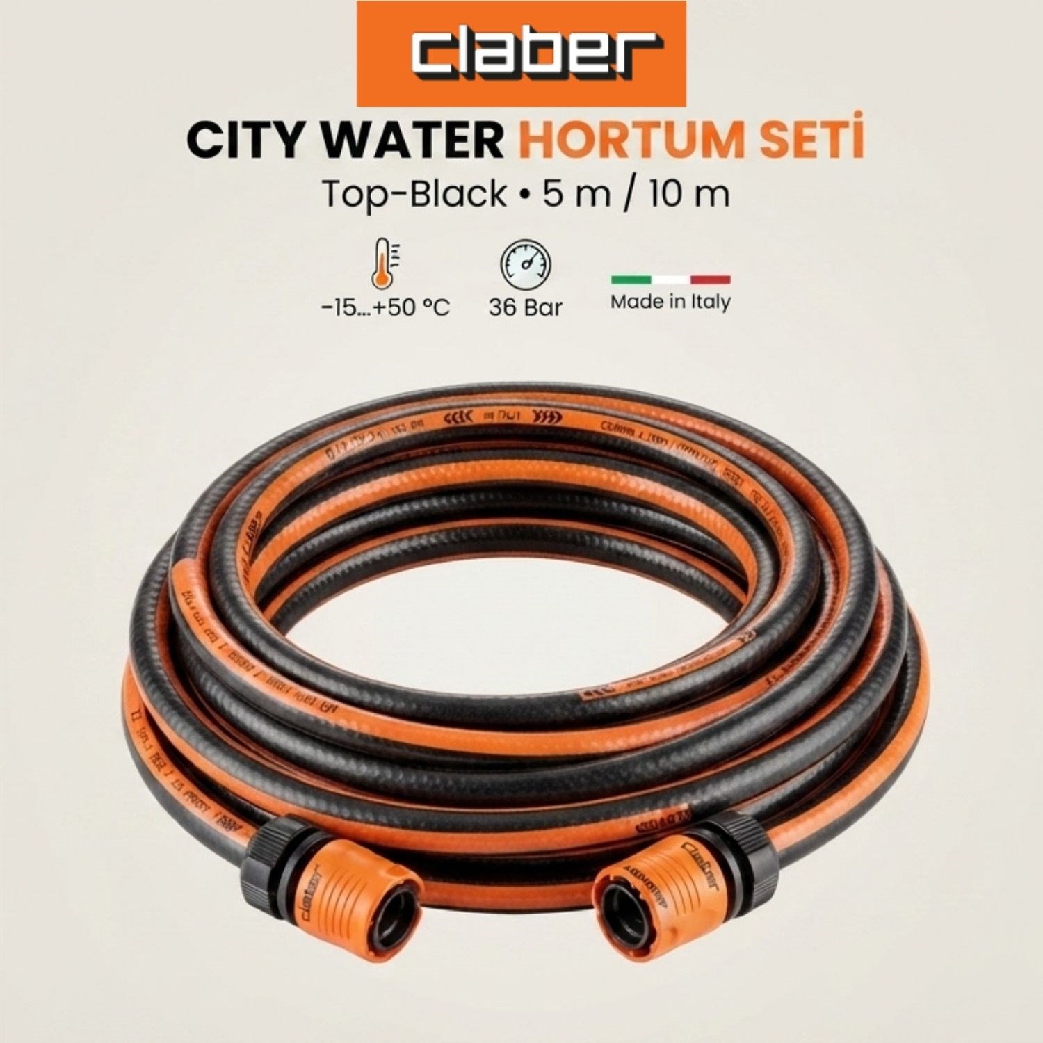 CLABER 5 Mt Cty Water Hortumu /Yüksek Basınç ve Isıya Dayanıklı
