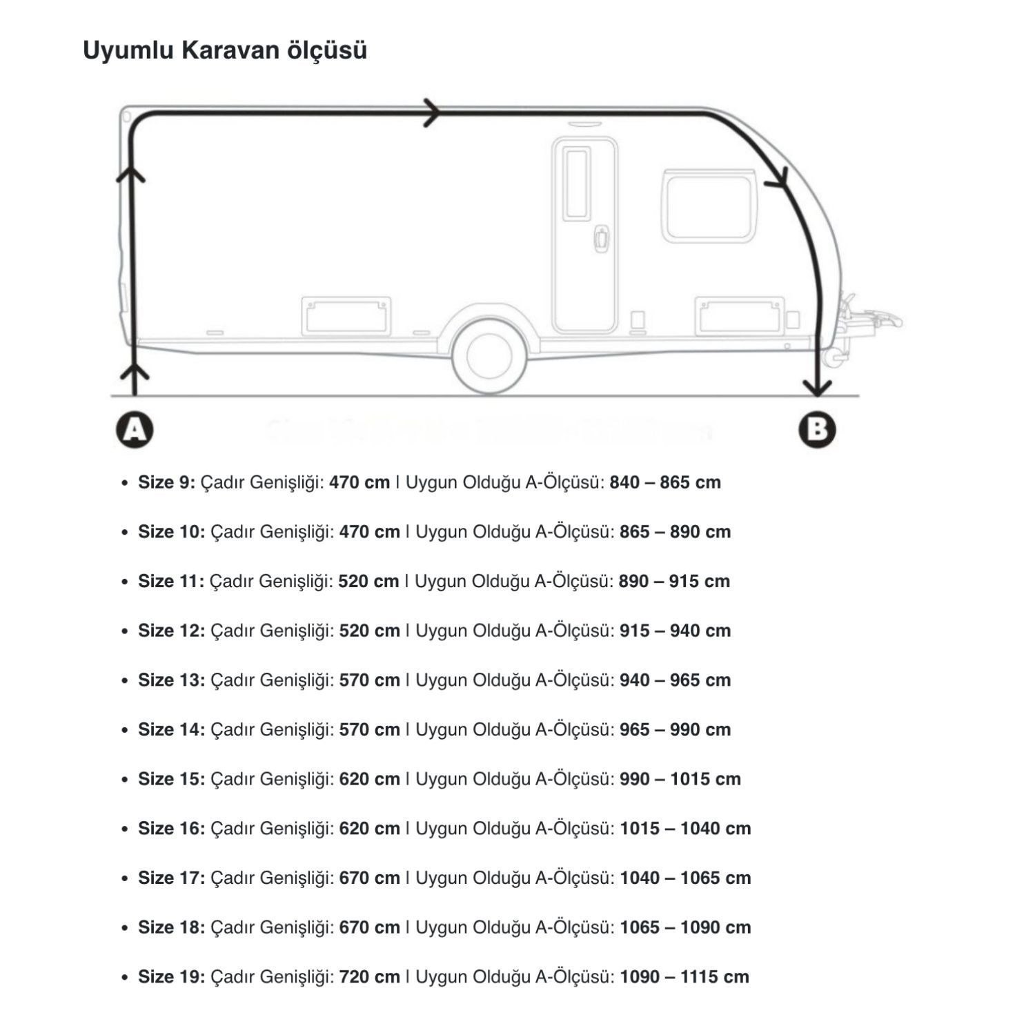 Dometic Stuga Rest 12 520 cm Full Awning Karavan Önü Çadırı – A Ölçüsü 915–940 cm