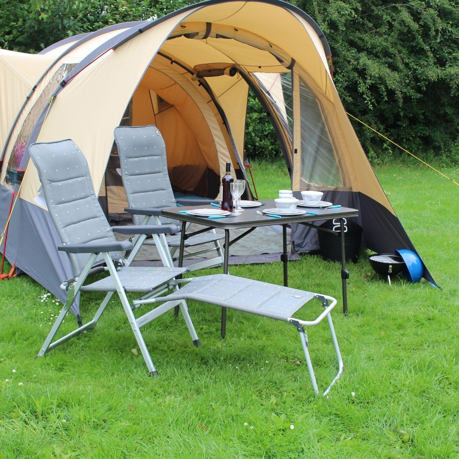 Eurotrail Trondheim Katlanabilir Kamp Sandalyesi – 7 Kademeli | Gri