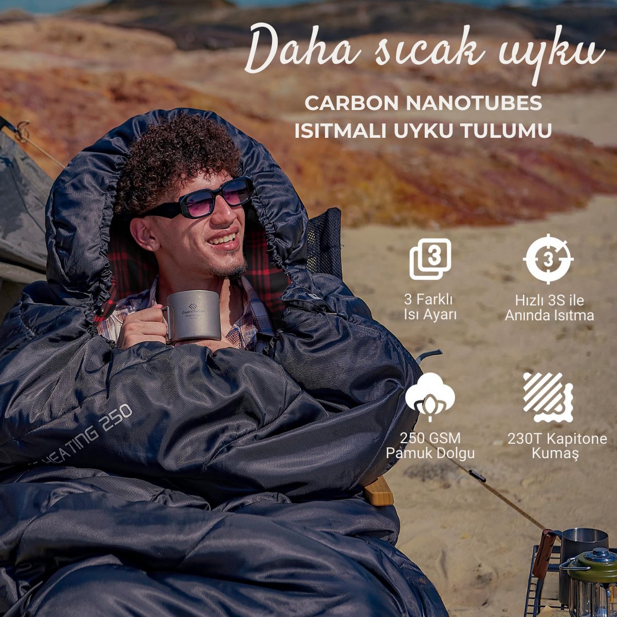 KingCamp FreeSpace Heating 250 Isıtmalı Termal Uyku Tulumu