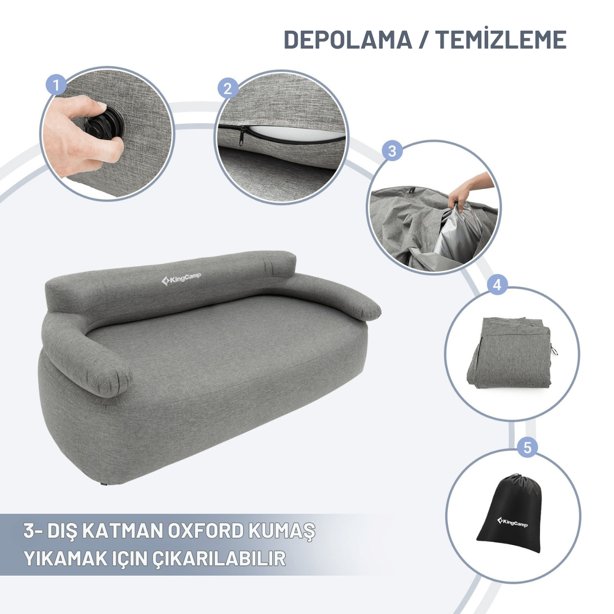 KingCamp Smashing Çift Kişilik Premium Şişme Kanepe