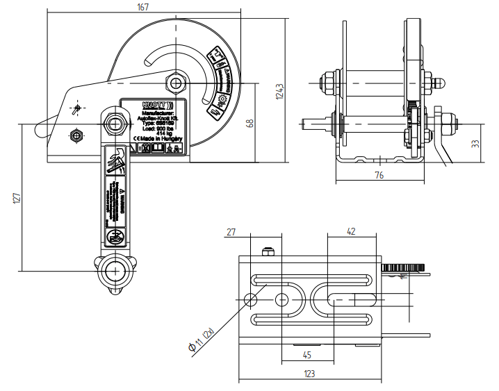 Knott 414 Kg Kollu Kayış Halatlı El Vinci