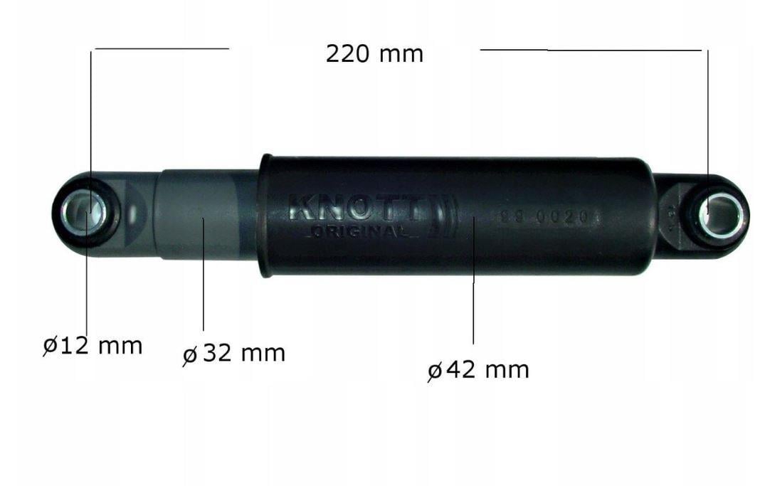 KNOTT AKS Karavan & Römork Amortisörü 340 mm I 120 mm