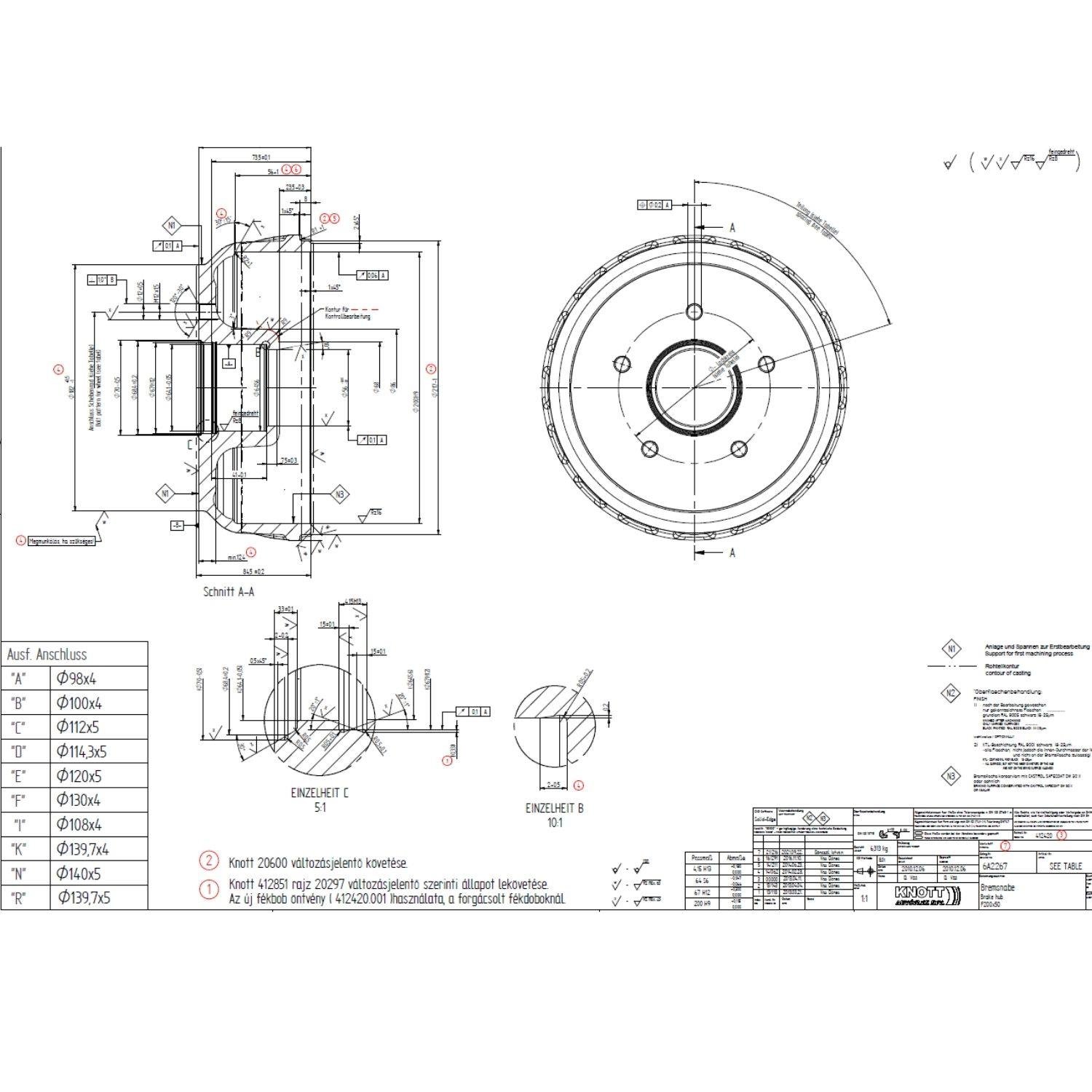 Knott Dingil Fren Kampanası F200 20-2425/1 5x112