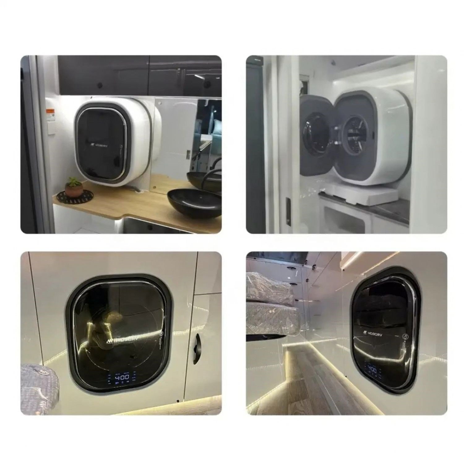 MOBORV M21 2,5 kg Beyaz Duvara Monte Karavan & Tekne Çamaşır Makinesi – Buharlı / Inverter